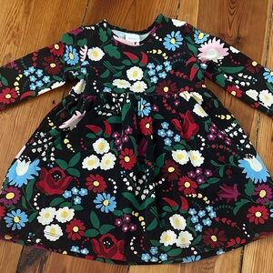Hanna Andersson Floral Kids Dress - Black, Red, Blue, Green